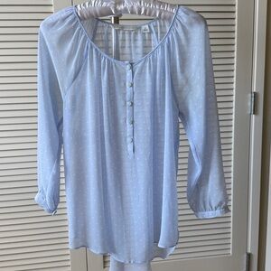 Light Blue Button-Up Blouse